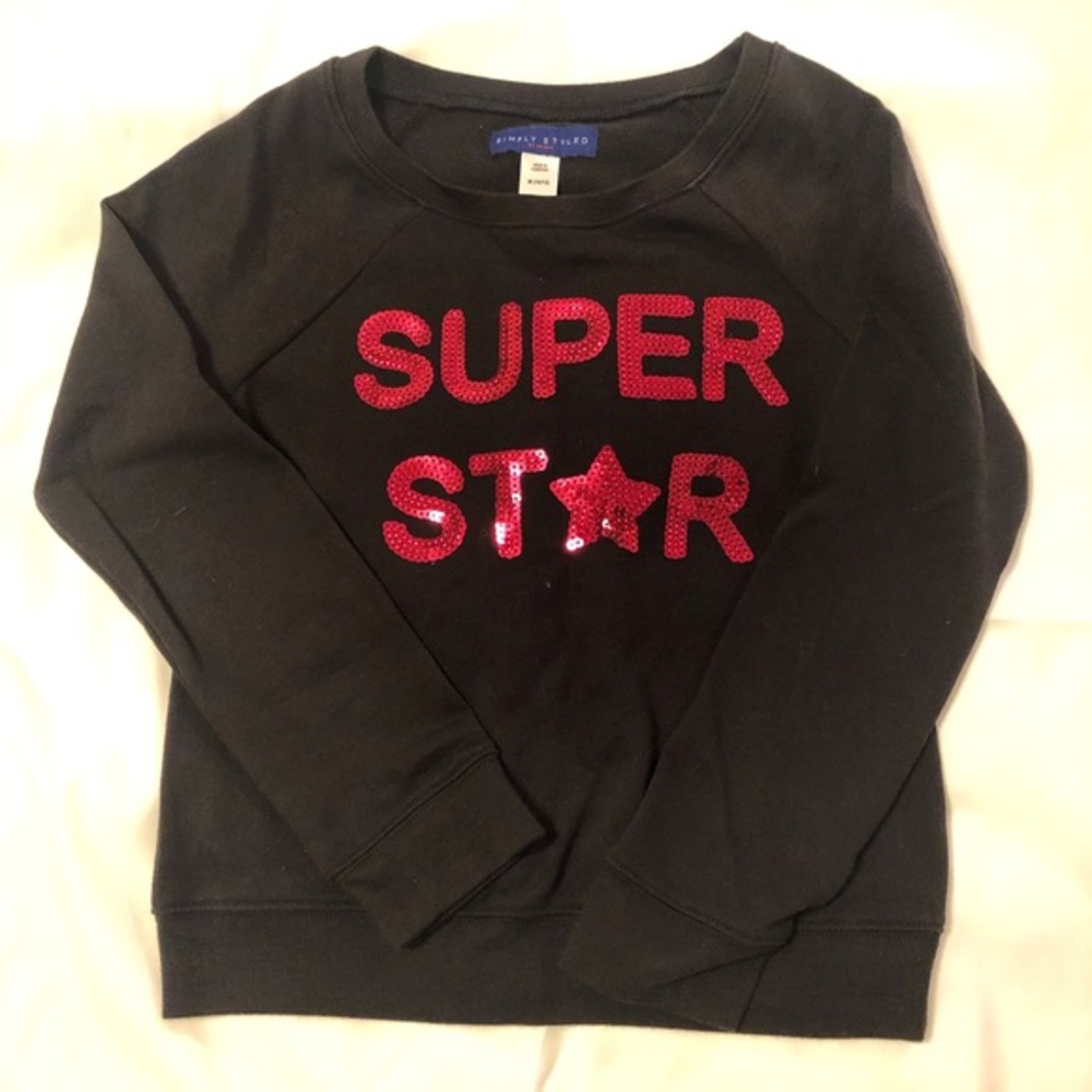 Girls black “SUPER STAR” sweatshirt